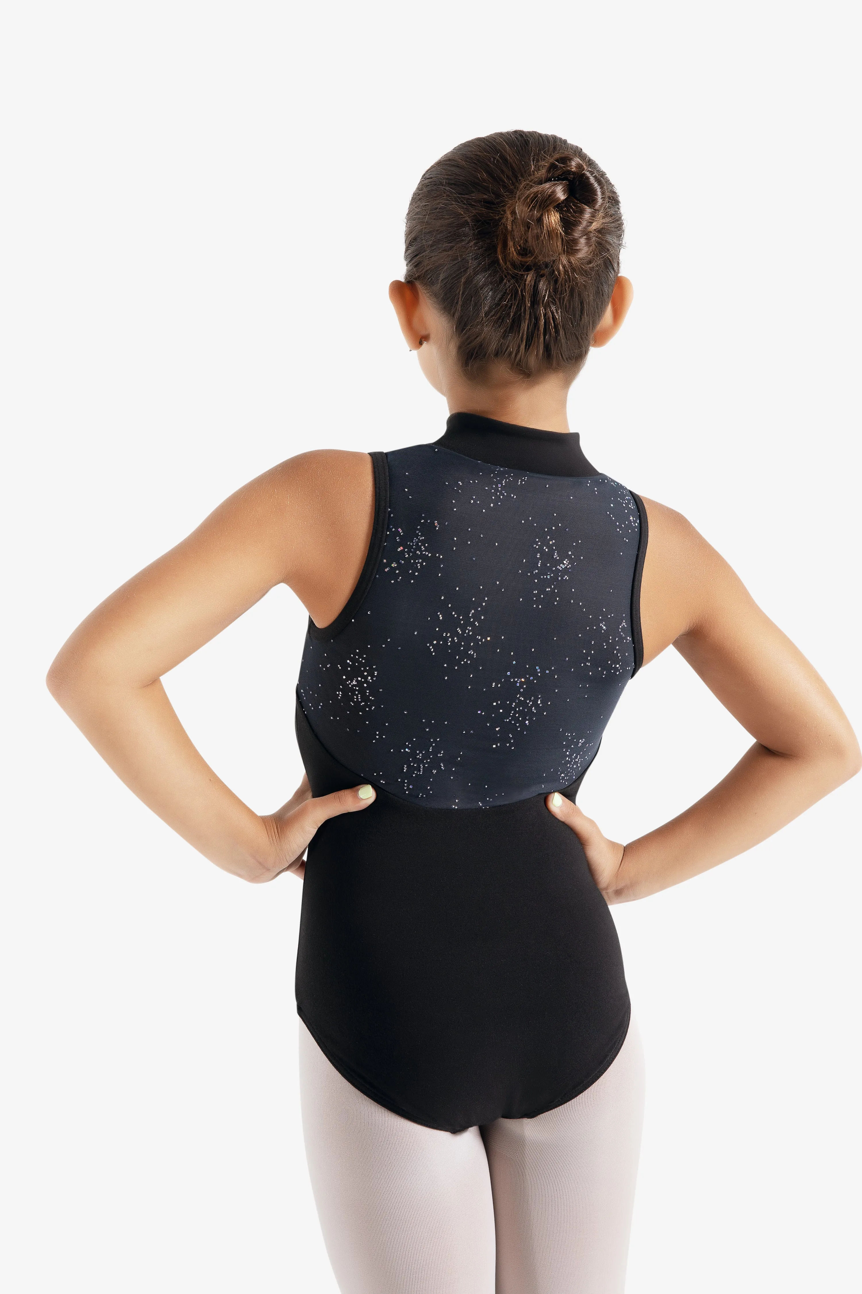 11908C Glitter Glam Zip Front Leotard