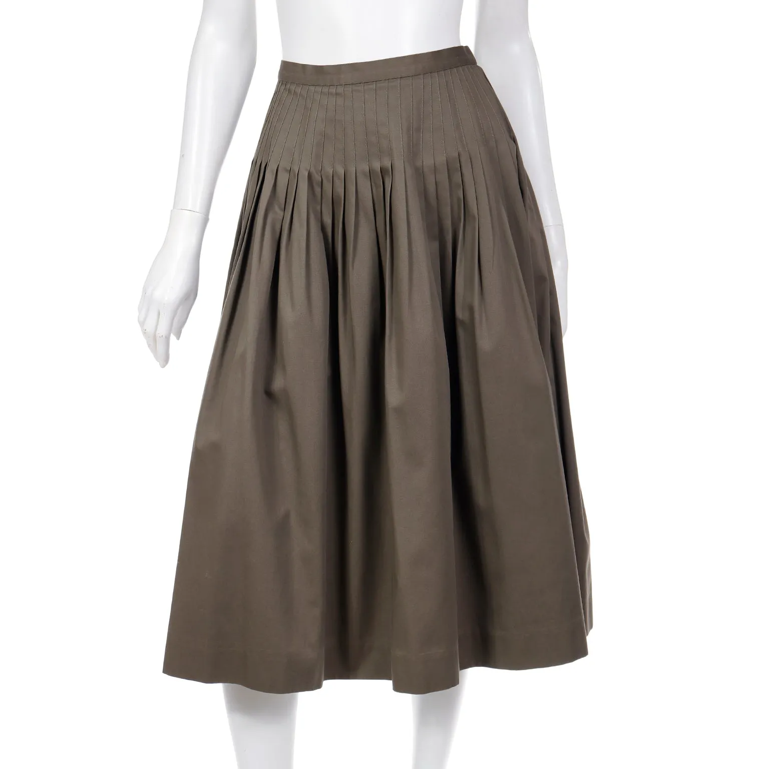 1983 Yves Saint Laurent Olive Khaki Skirt & Jacket Runway Ensemble