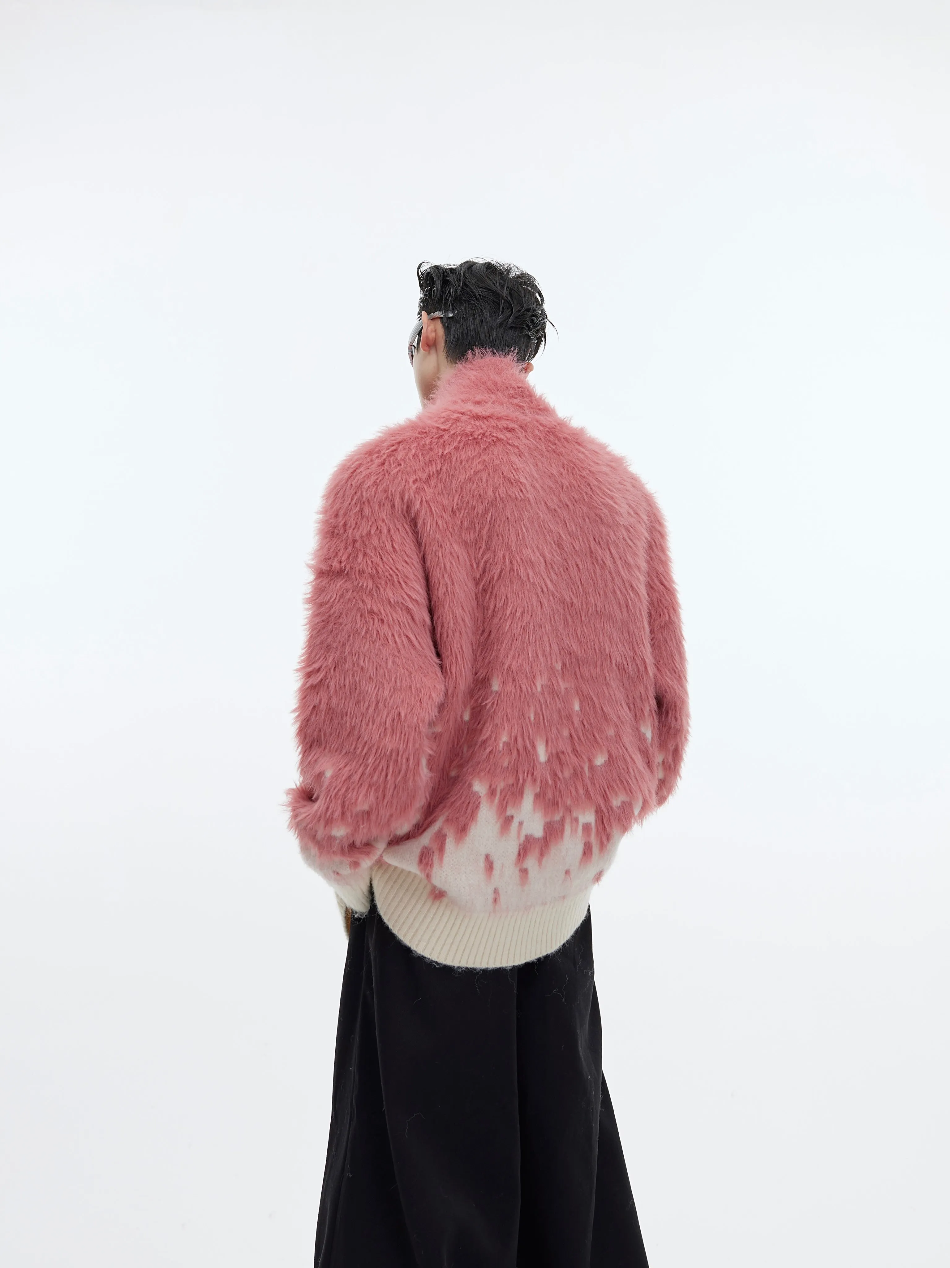 【23s December.】Christmas Gradient Stand Collar Faux Mink Sweater