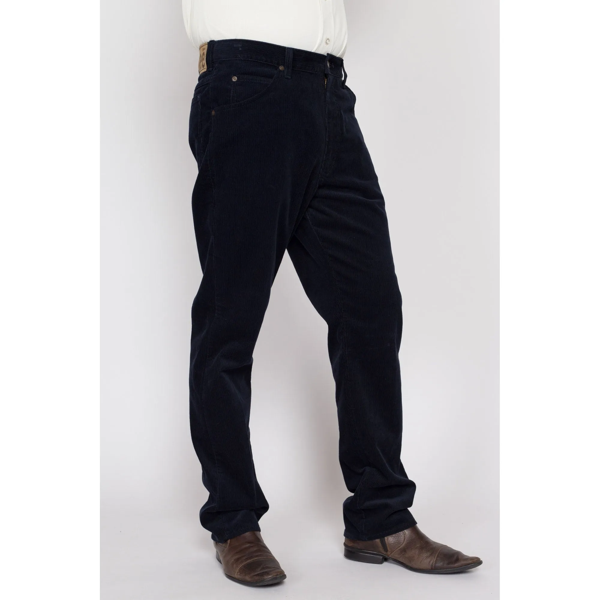 34x32 80s Lee Riders Navy Blue Corduroy Trousers