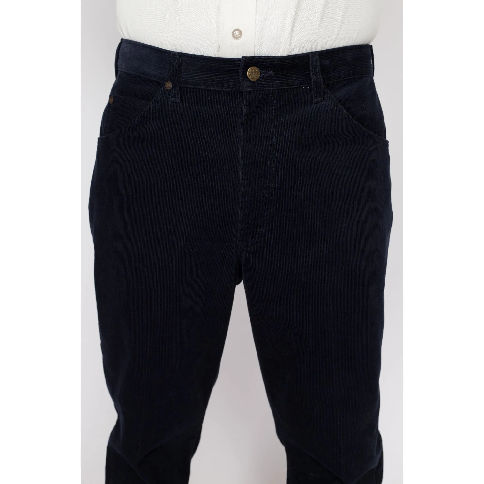 34x32 80s Lee Riders Navy Blue Corduroy Trousers