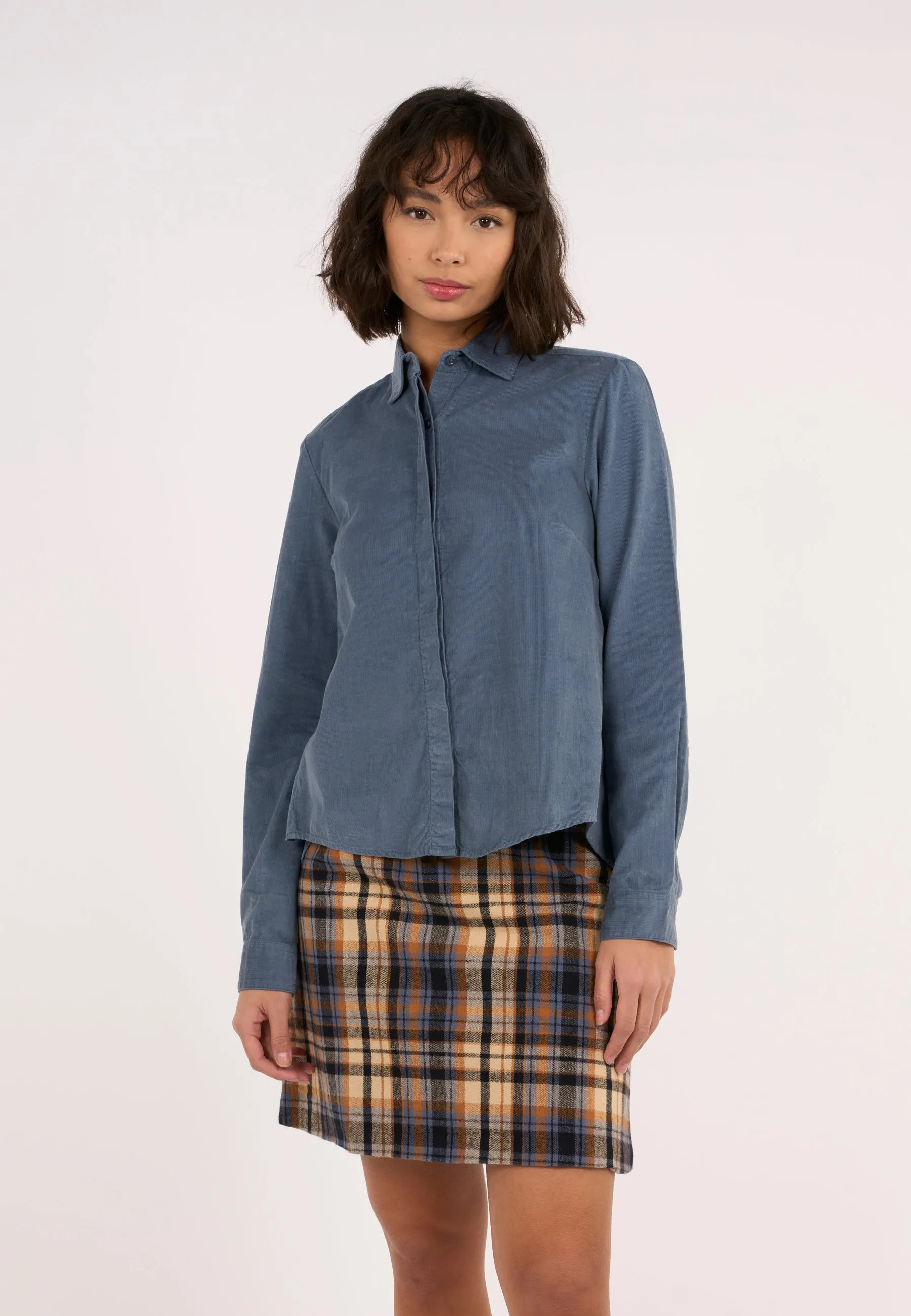 A-shape Corduroy shirt - China Blue