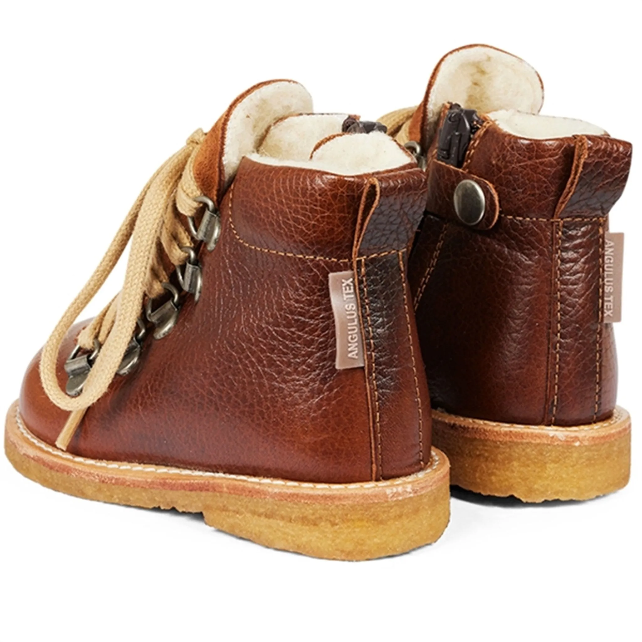 Angulus Starter Tex Boots With Lace & Zipper Cognac/Cognac