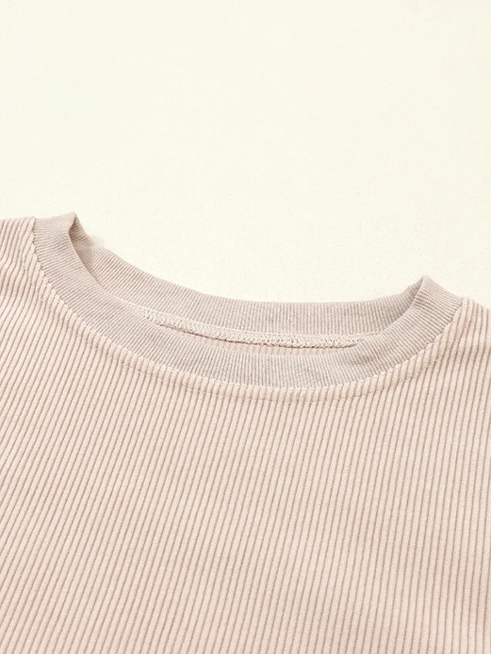 Apricot Corded Ribbed Oversized Sweater