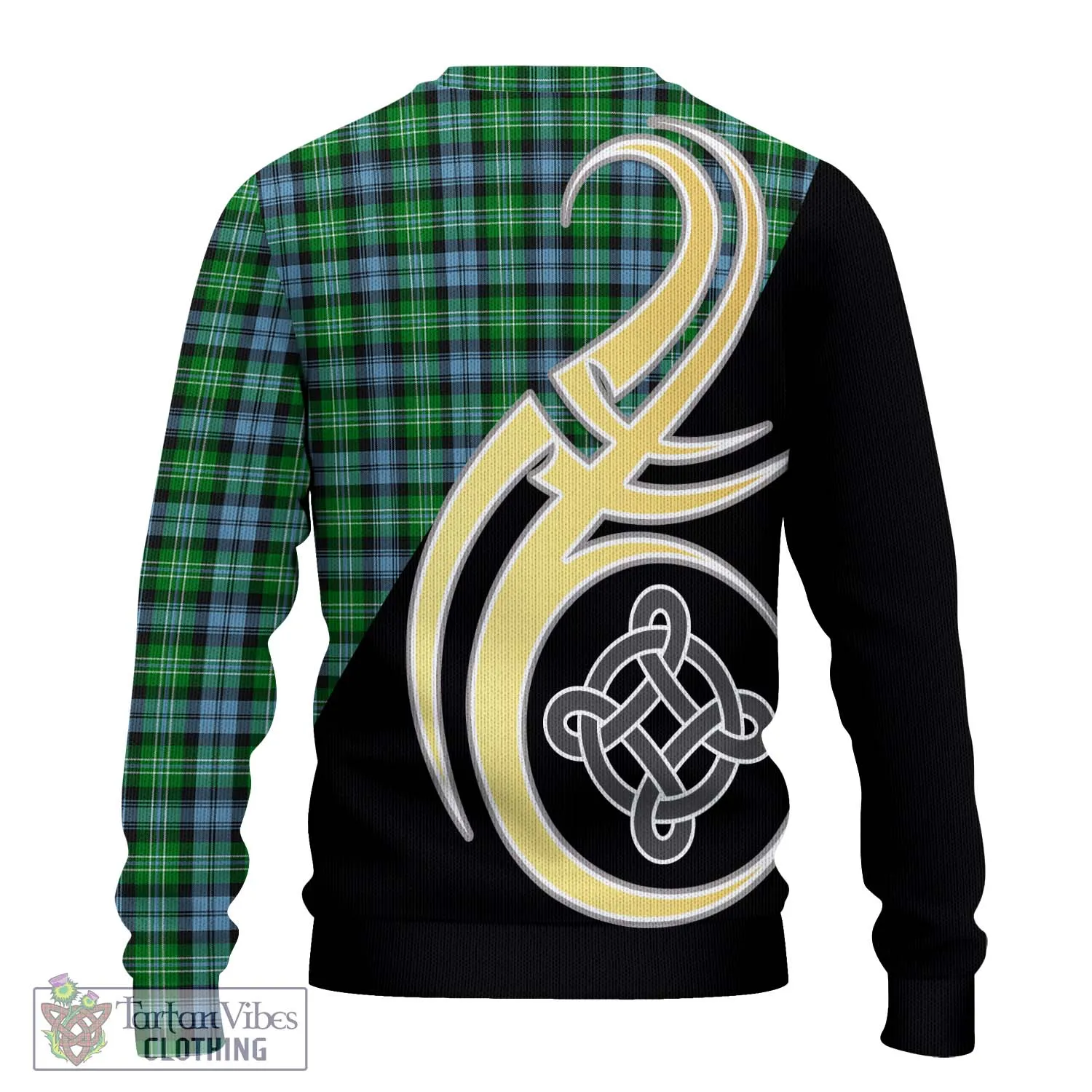 Arbuthnot Ancient Tartan Ugly Sweater with Family Crest and Celtic Symbol Style