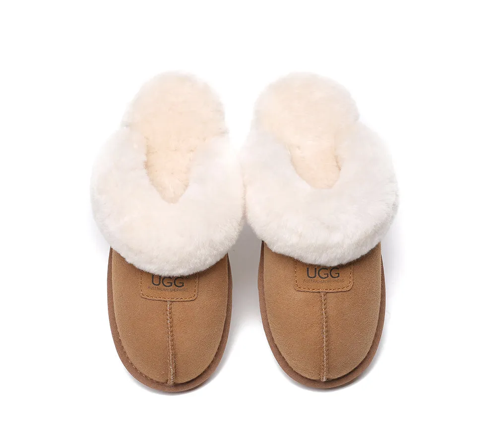 AUSTRALIAN SHEPHERD® UGG Slippers Double Faced Sheepskin Wool Suzie Scuff