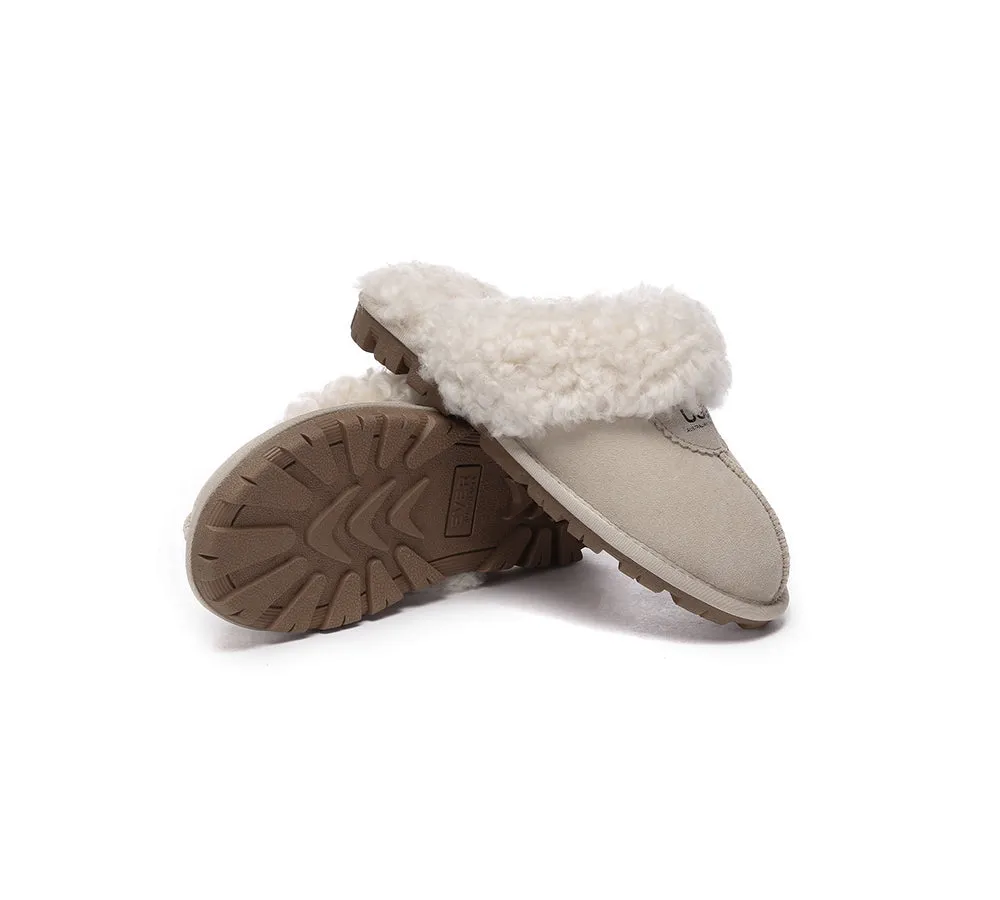 AUSTRALIAN SHEPHERD® UGG Slippers Double Faced Sheepskin Wool Waffle Curly