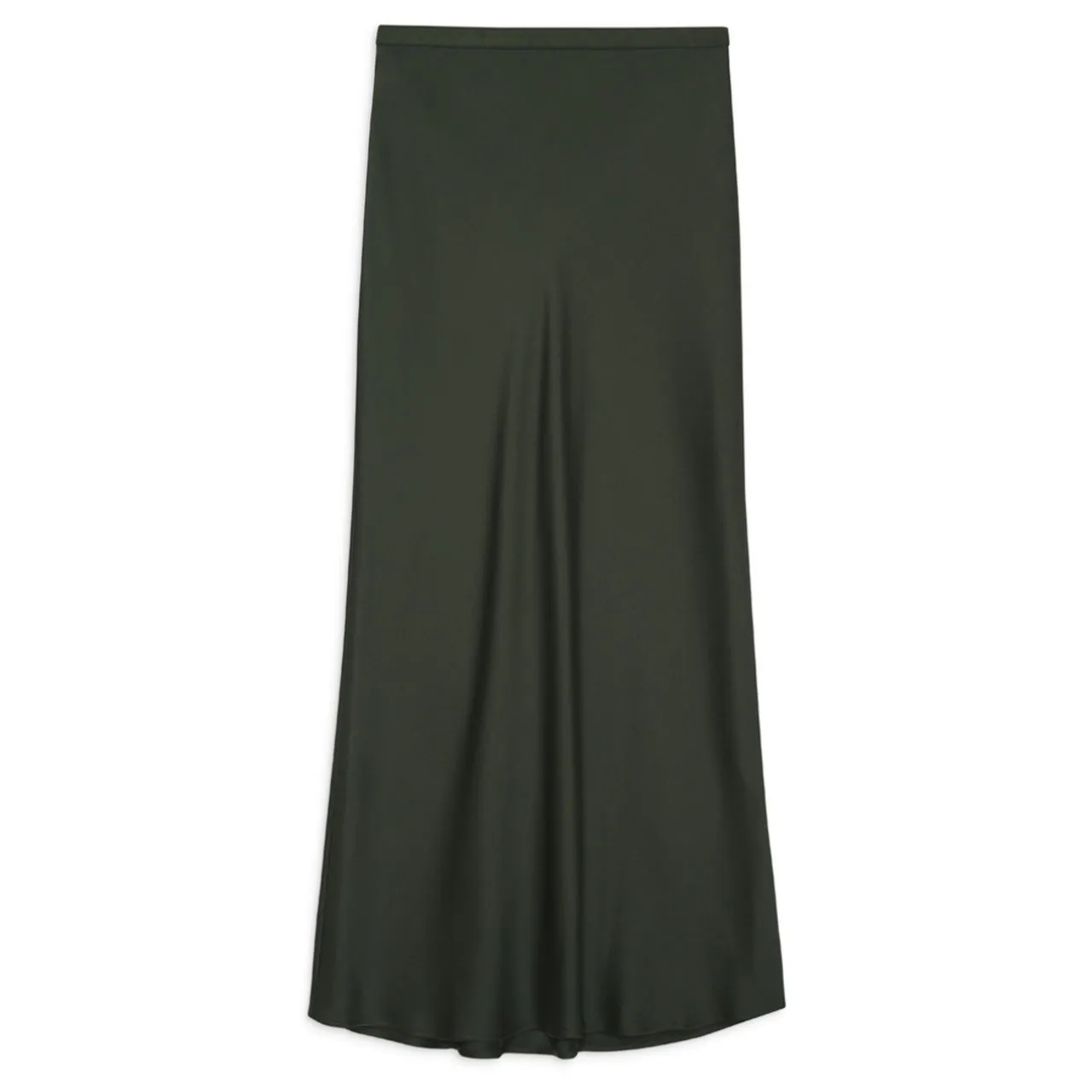 Bar Silk Skirt - Dark Olive