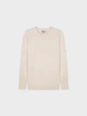 BASIC CREW SWEATER (LS) - CREAM