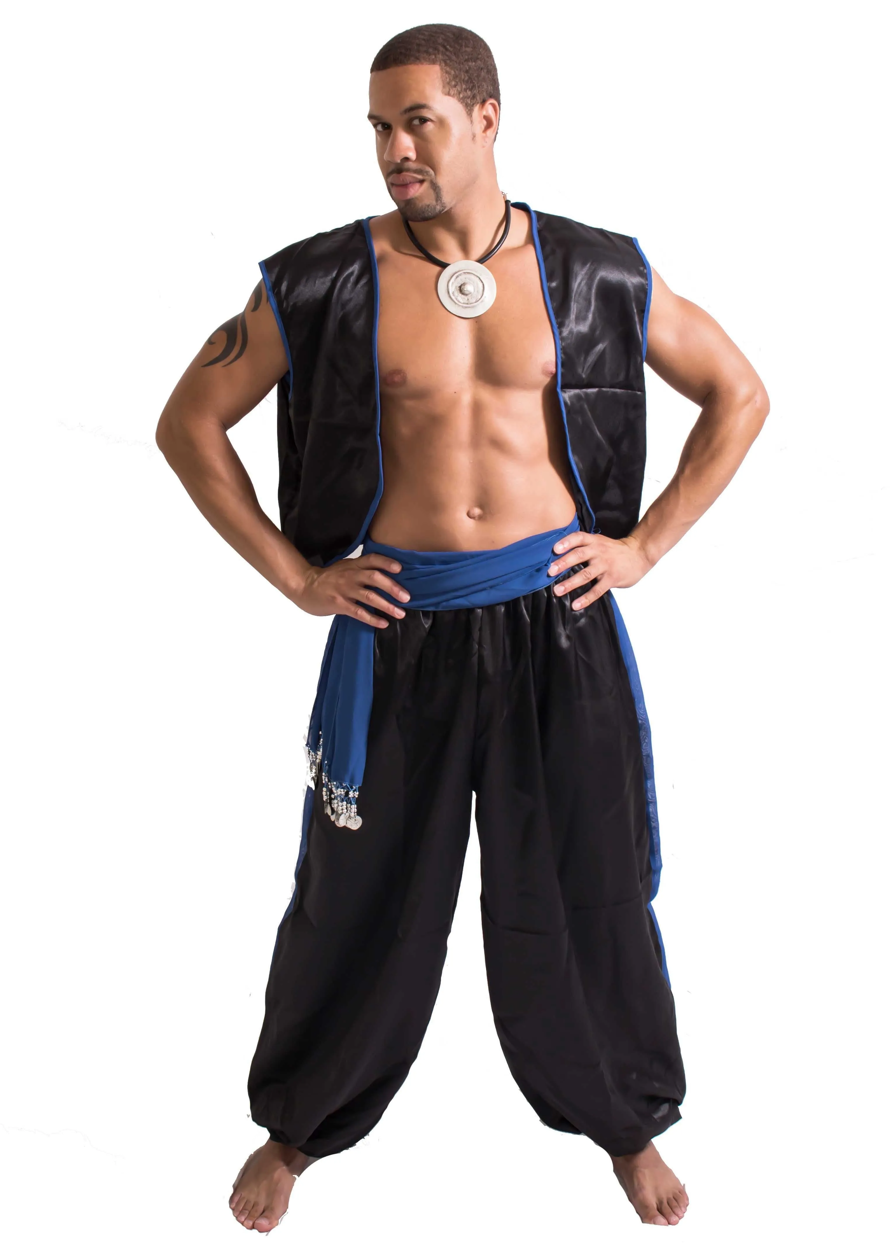 Belly Dance Men's Harem Pants, Vest & Hip Scarf Costume Set | MAGNIFICENT MAN