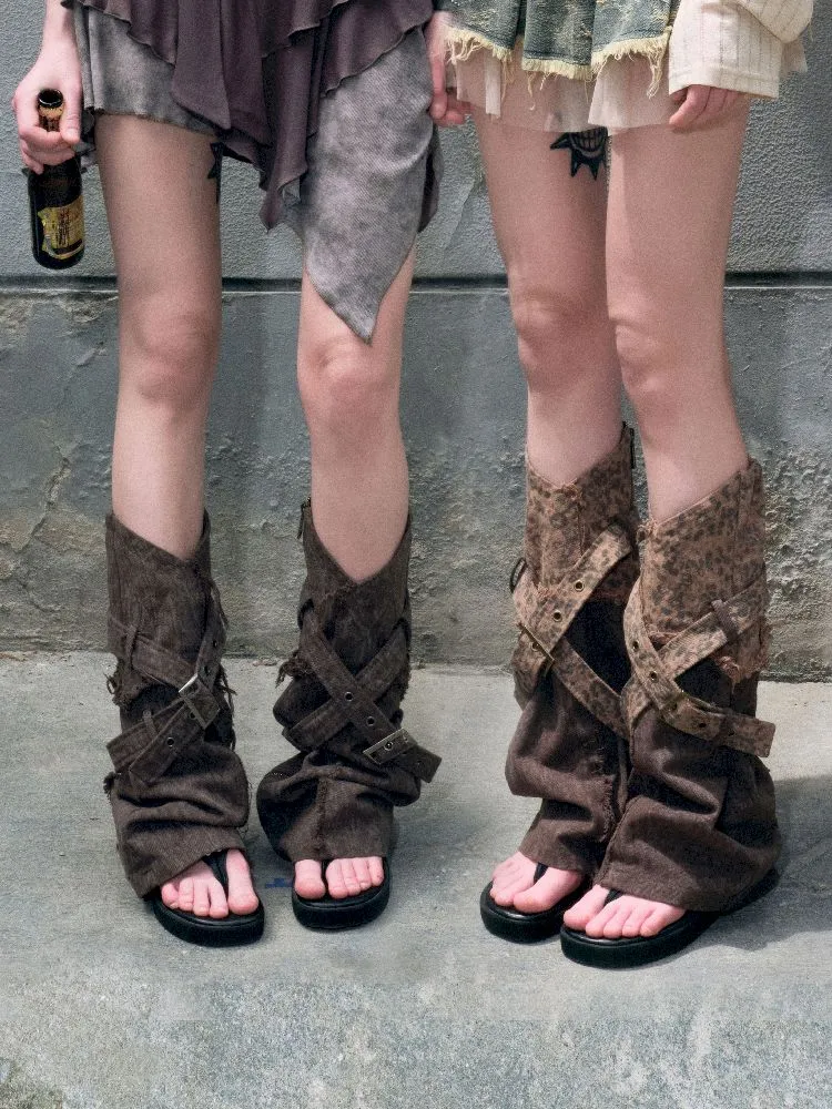 Belt Vintage Cylinder Boots Leg Warmers【s0000009372】