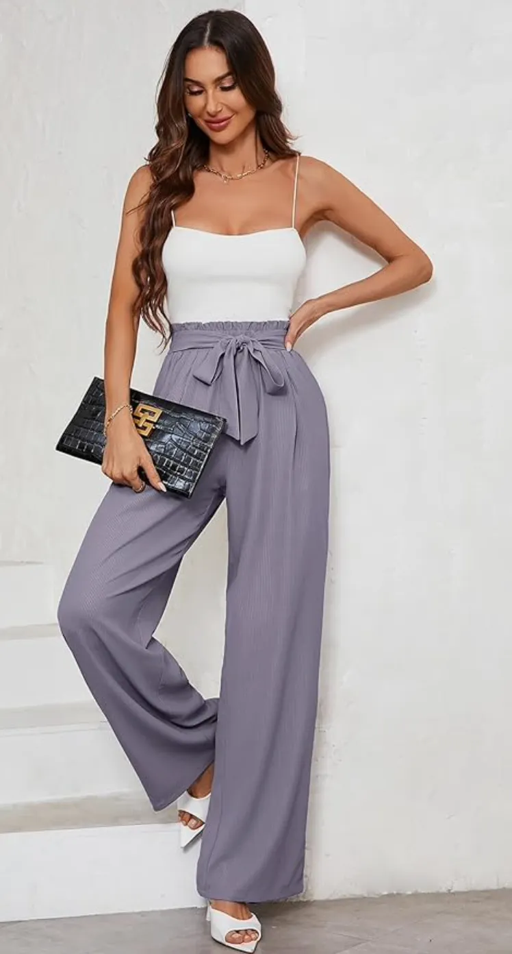 Bianca High Waisted Pants | Purple