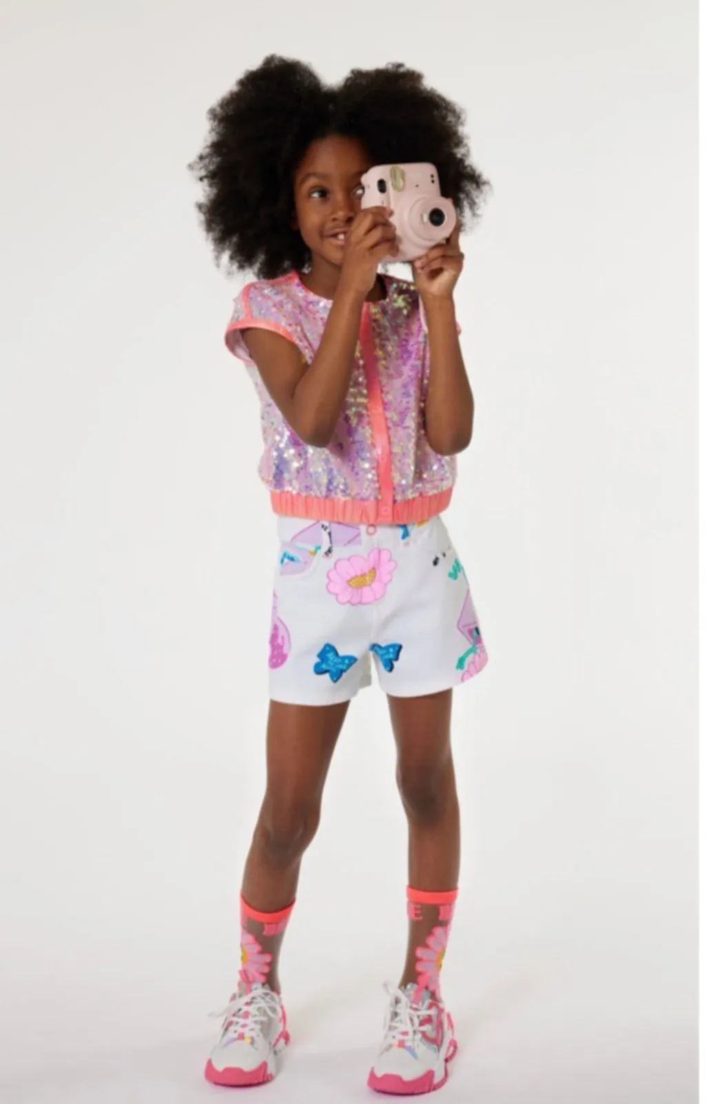 Billieblush Girls Flower Print Twill Shorts