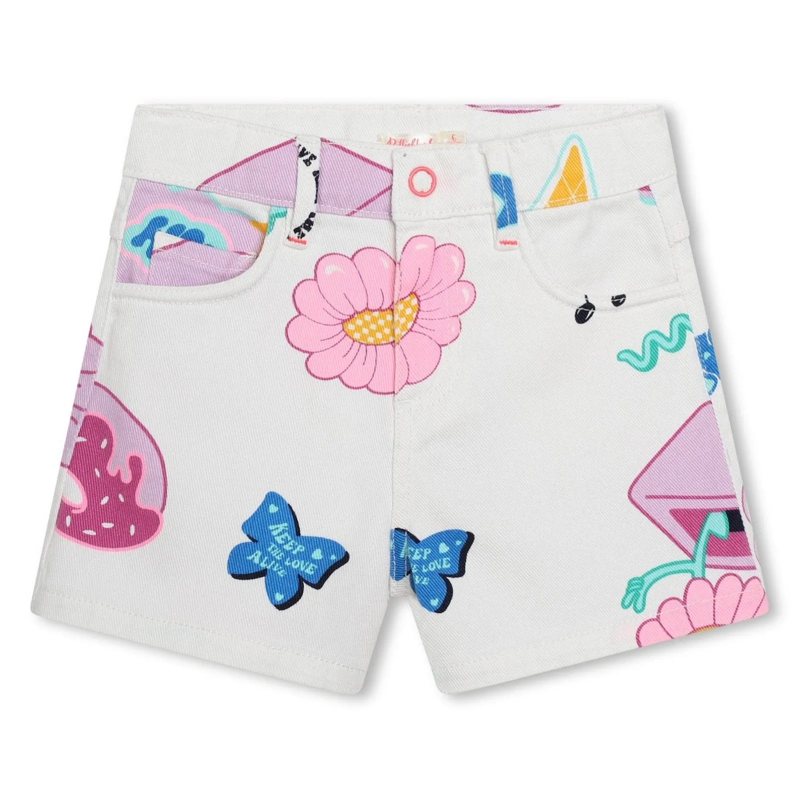 Billieblush Girls Flower Print Twill Shorts