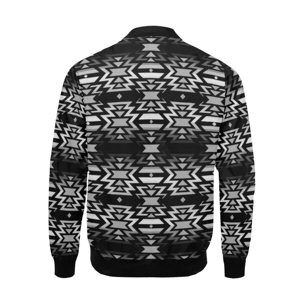 Black Fire and Gray Bomber Jacket for Men