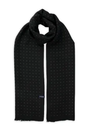 Black - Gray Dot Patterned Scarf