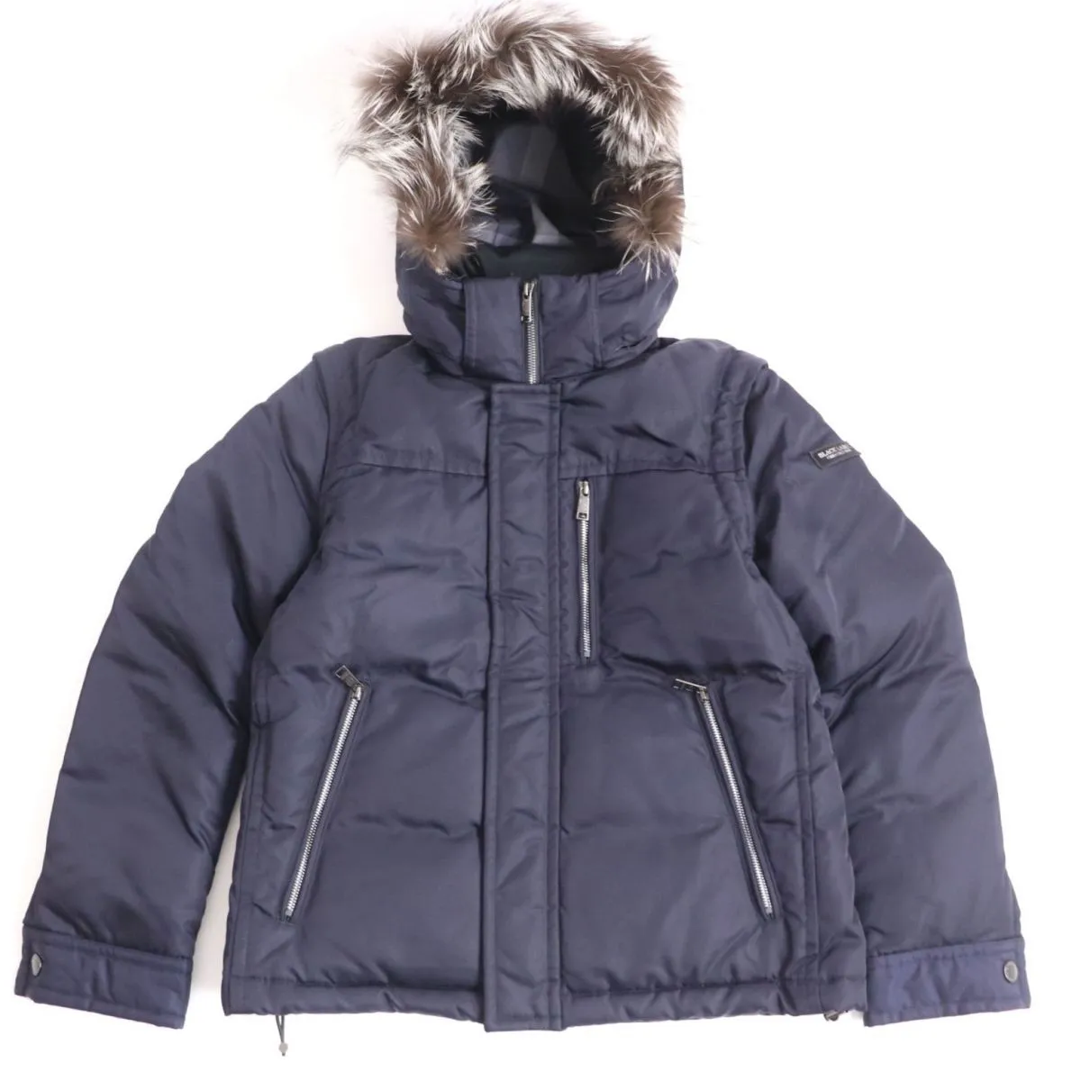 BLACK LABEL CRESTBRIDGE LIMONTA Fox Fur Collar 2WAY Down Jacket Navy M