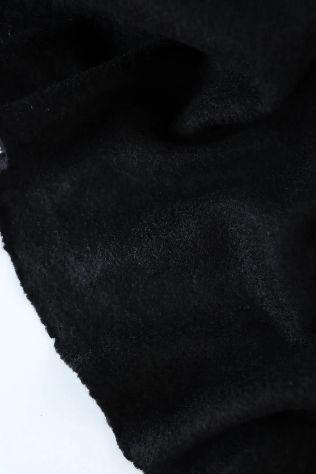 Black Wool Boucle/French Terry Knit | By The Half Yard