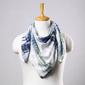 Blue - Shibori Tie-Dye Cotton Scarf