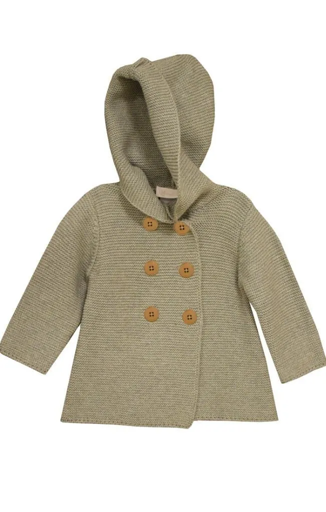 Bonnie Jean Baby Girls Gray Hooded Coatigan Sweater Jacket