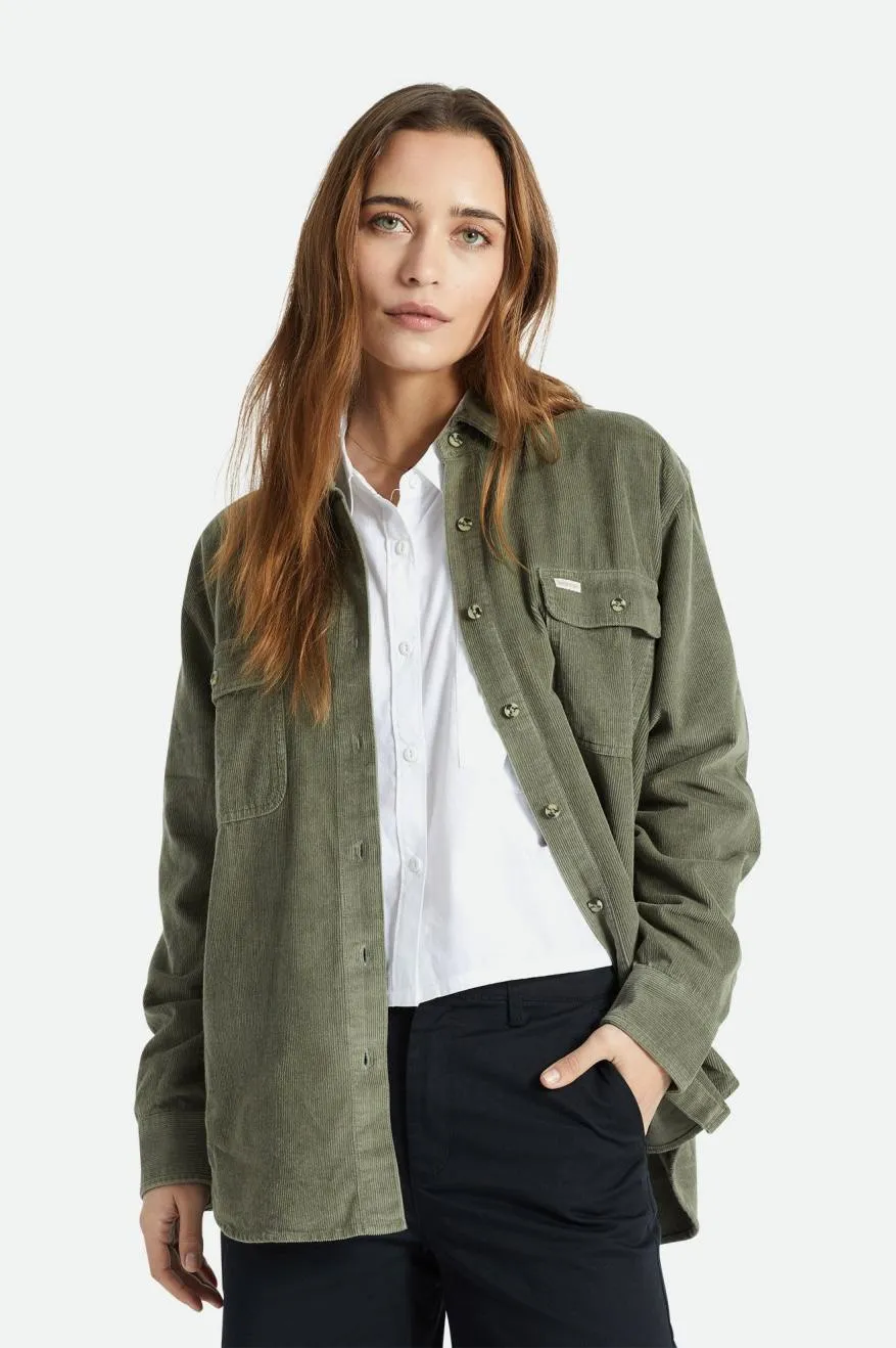 Bowery Boyfriend Corduroy Overshirt - Olive Surplus