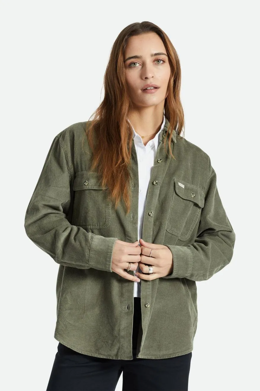 Bowery Boyfriend Corduroy Overshirt - Olive Surplus