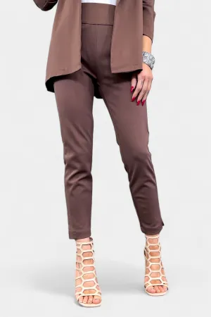 Brown High Waisted Skinny Crop Pants [NO RETURNS]