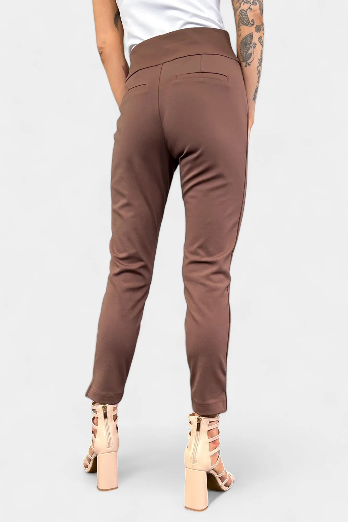 Brown High Waisted Skinny Crop Pants [NO RETURNS]