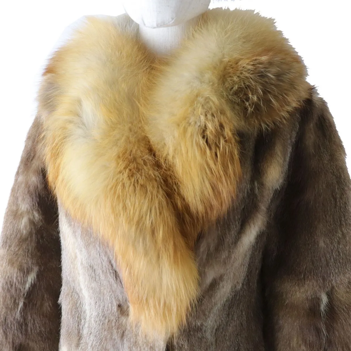 Brunello Cucinelli Women's Fox Fur Collar Mink Jacket