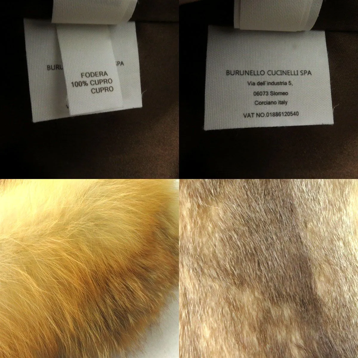 Brunello Cucinelli Women's Fox Fur Collar Mink Jacket