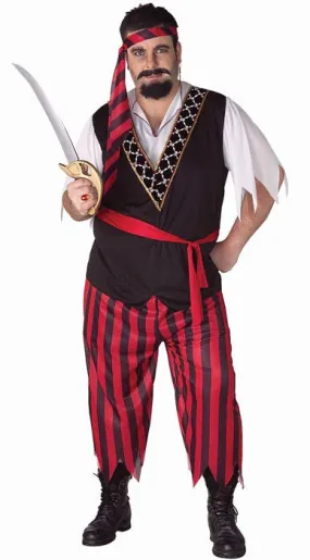 Buccaneer Pirate Plus Size Mens Swashbuckler Costume