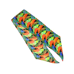 Camouflage of Chameleons Print Silk Skinny Minnie