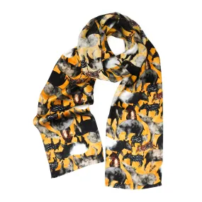 Candle of Tapirs Print Silk Amelia Aviator Scarf