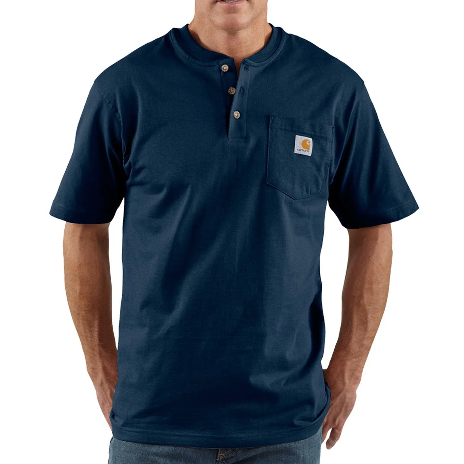 Carhartt Men's Short Sleeve Pocket Henley_Navy