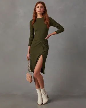 Cecily Long Sleeve Knit Midi Dress