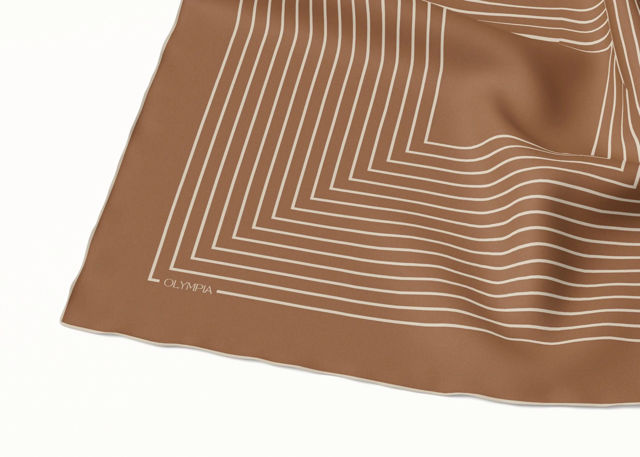 Chloe Tan/Sand Silk Scarf - 89x89cm