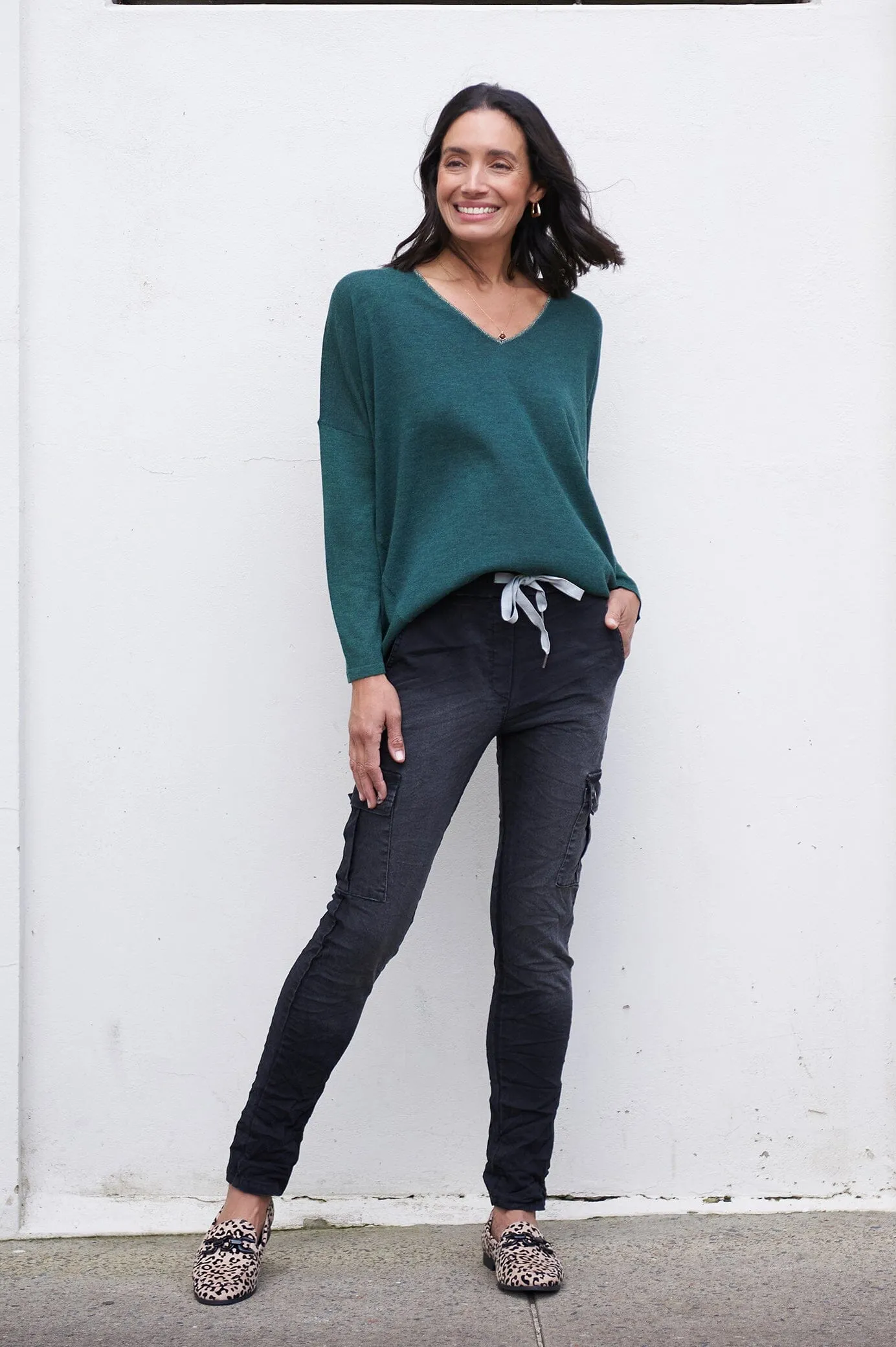 Christina Fine Knit Jumper Forest Green