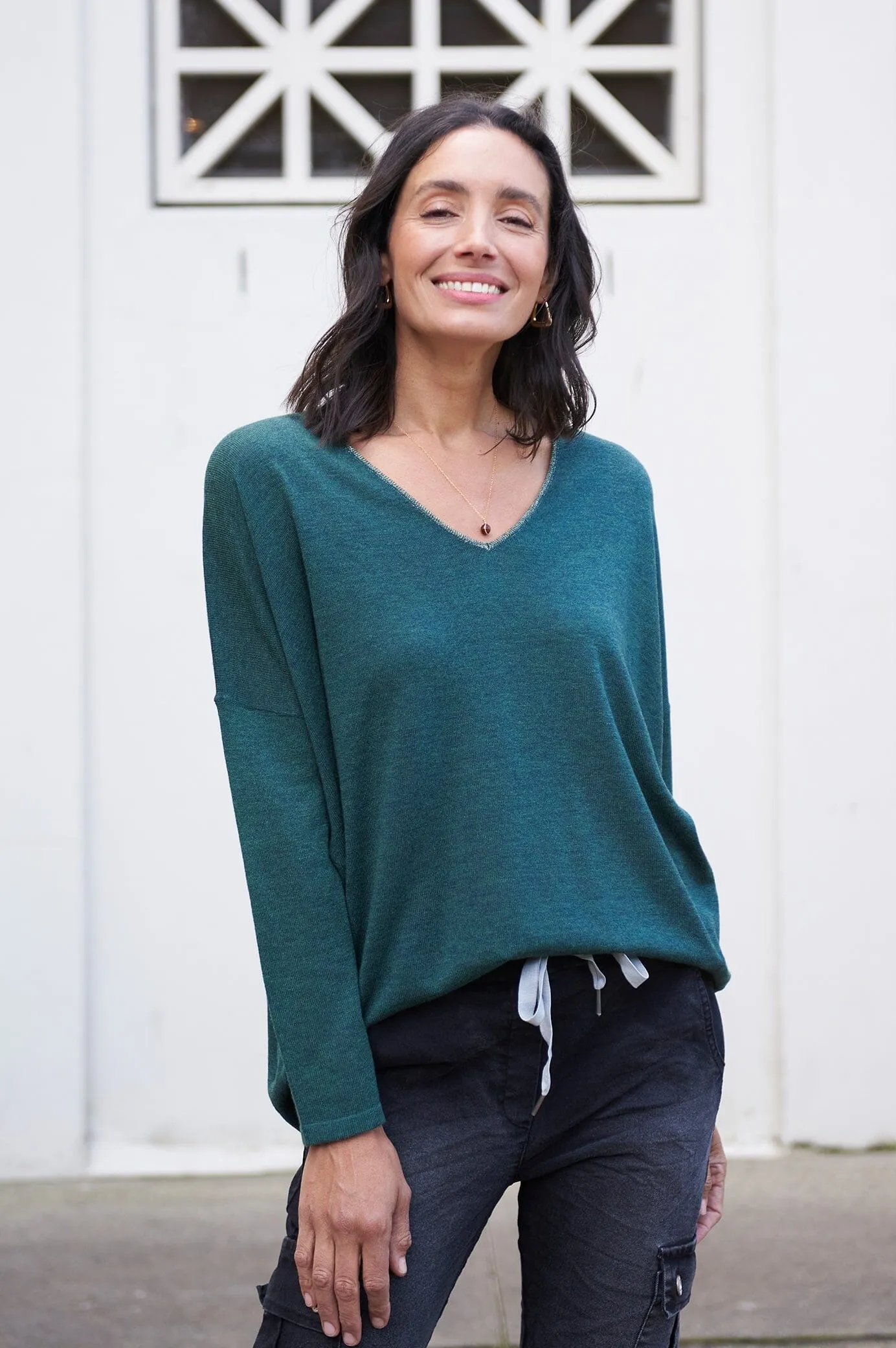 Christina Fine Knit Jumper Forest Green