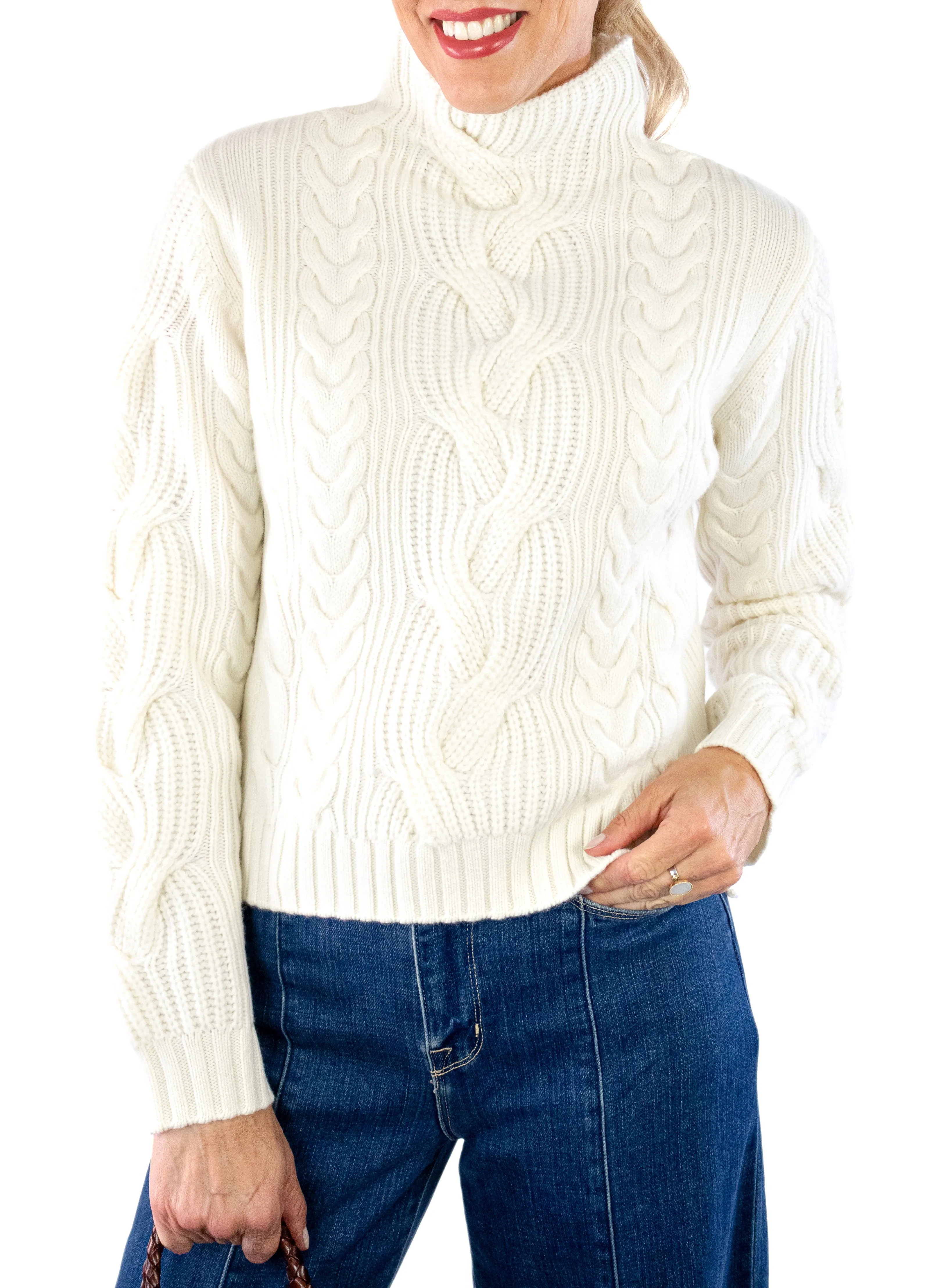 Chunky Funnel Neck Sweater - Chalk