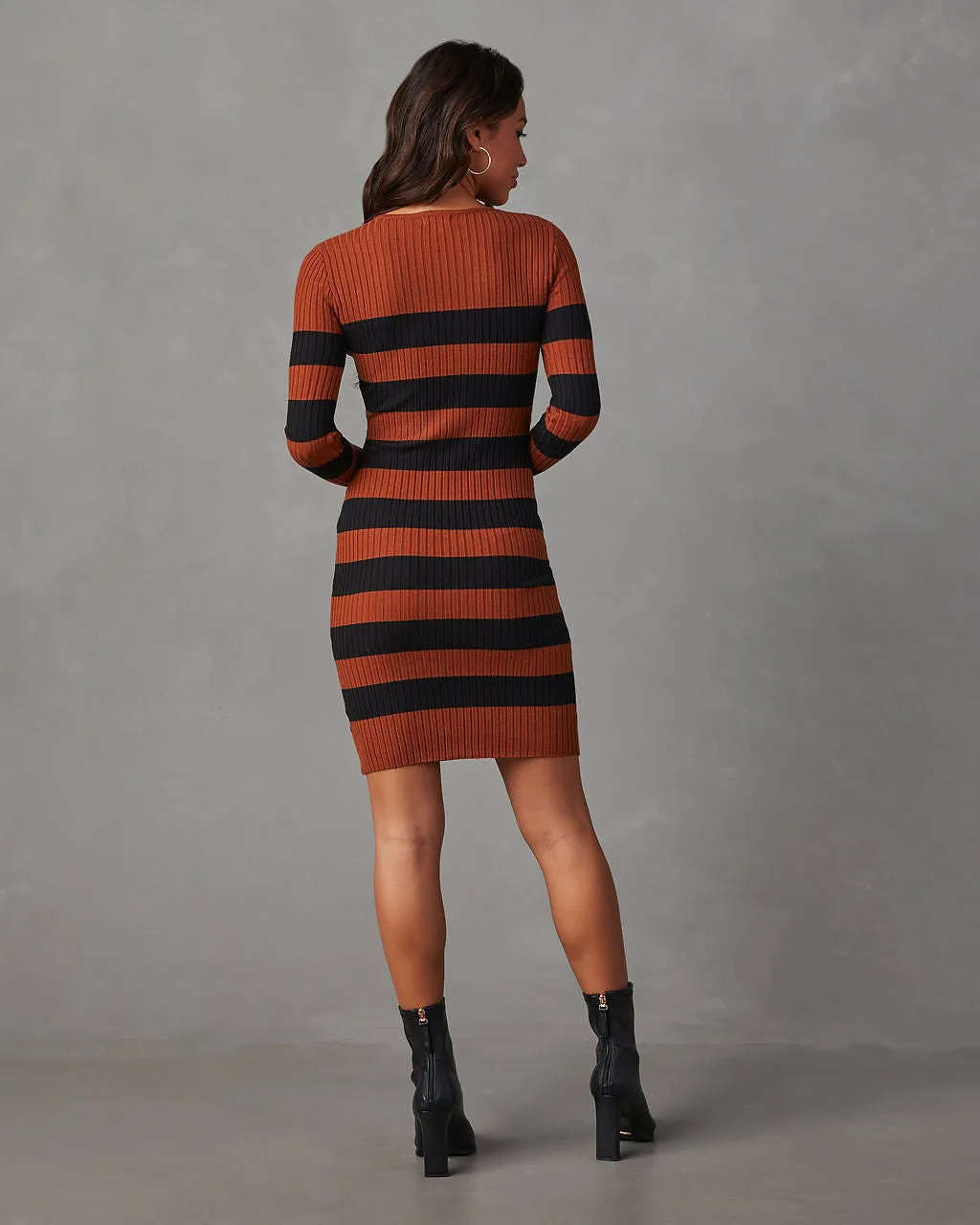 Cindy Striped Mini Sweater Dress