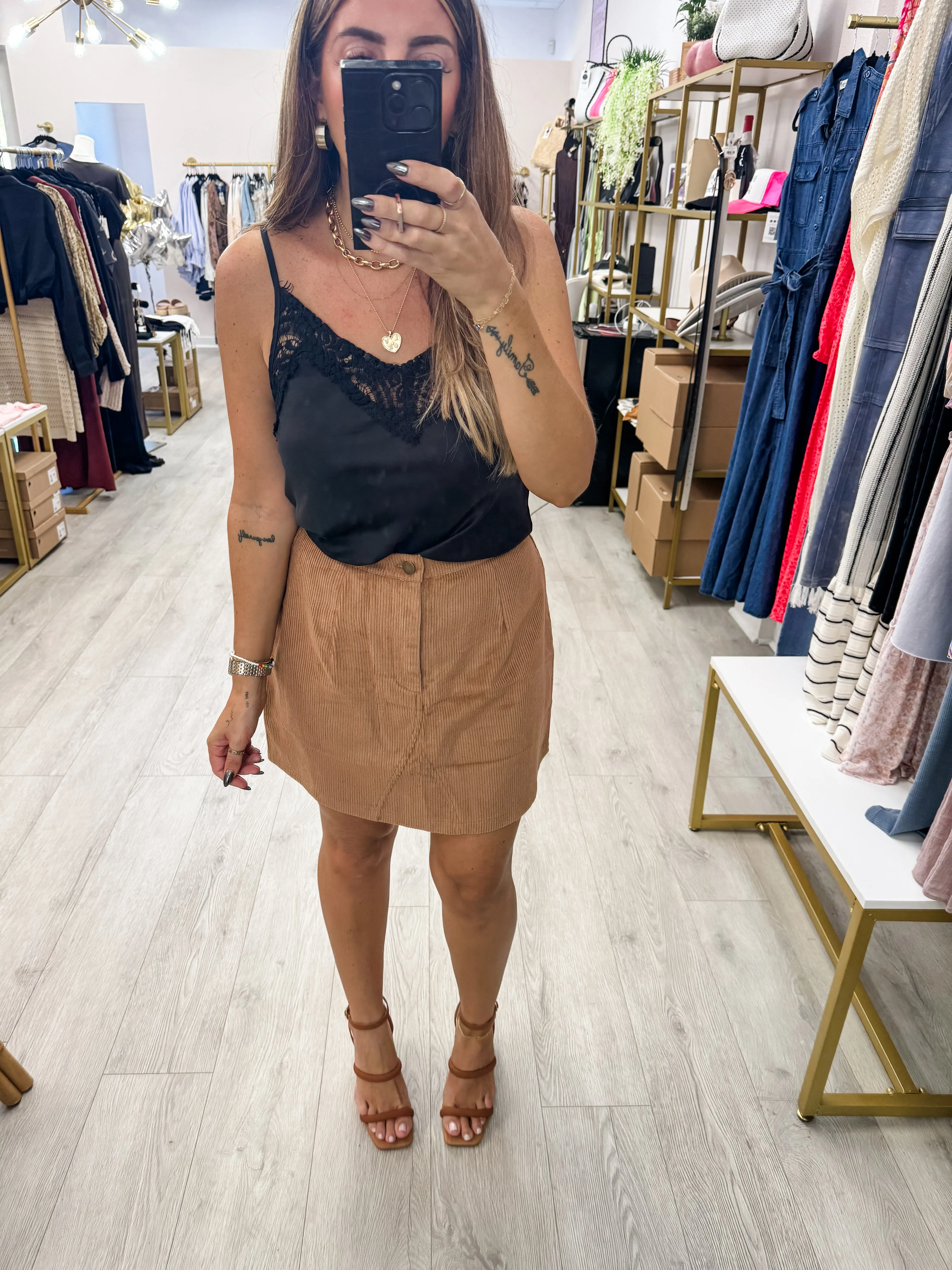 Corduroy Mini Skirt