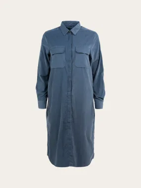 Corduroy shirt dress - China Blue