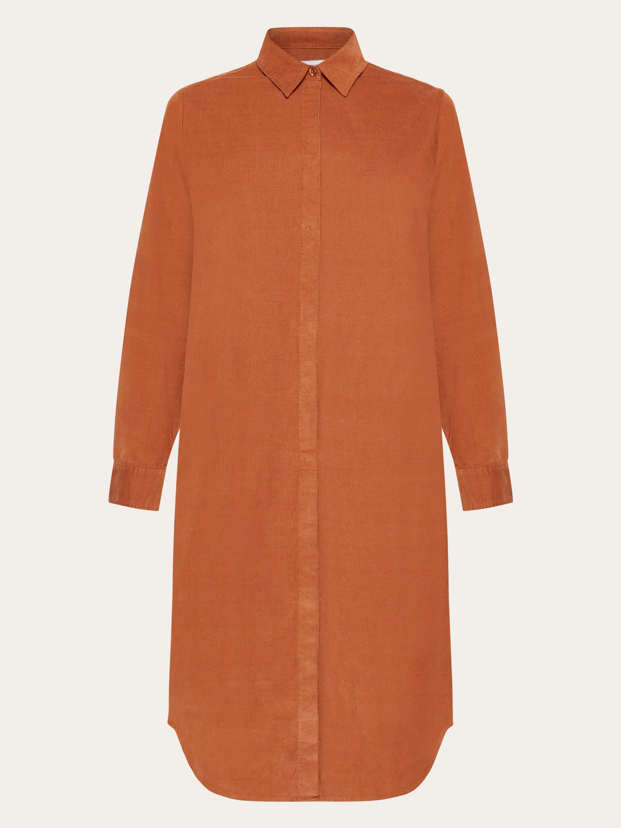 Corduroy shirt dress - Mocha Bisque