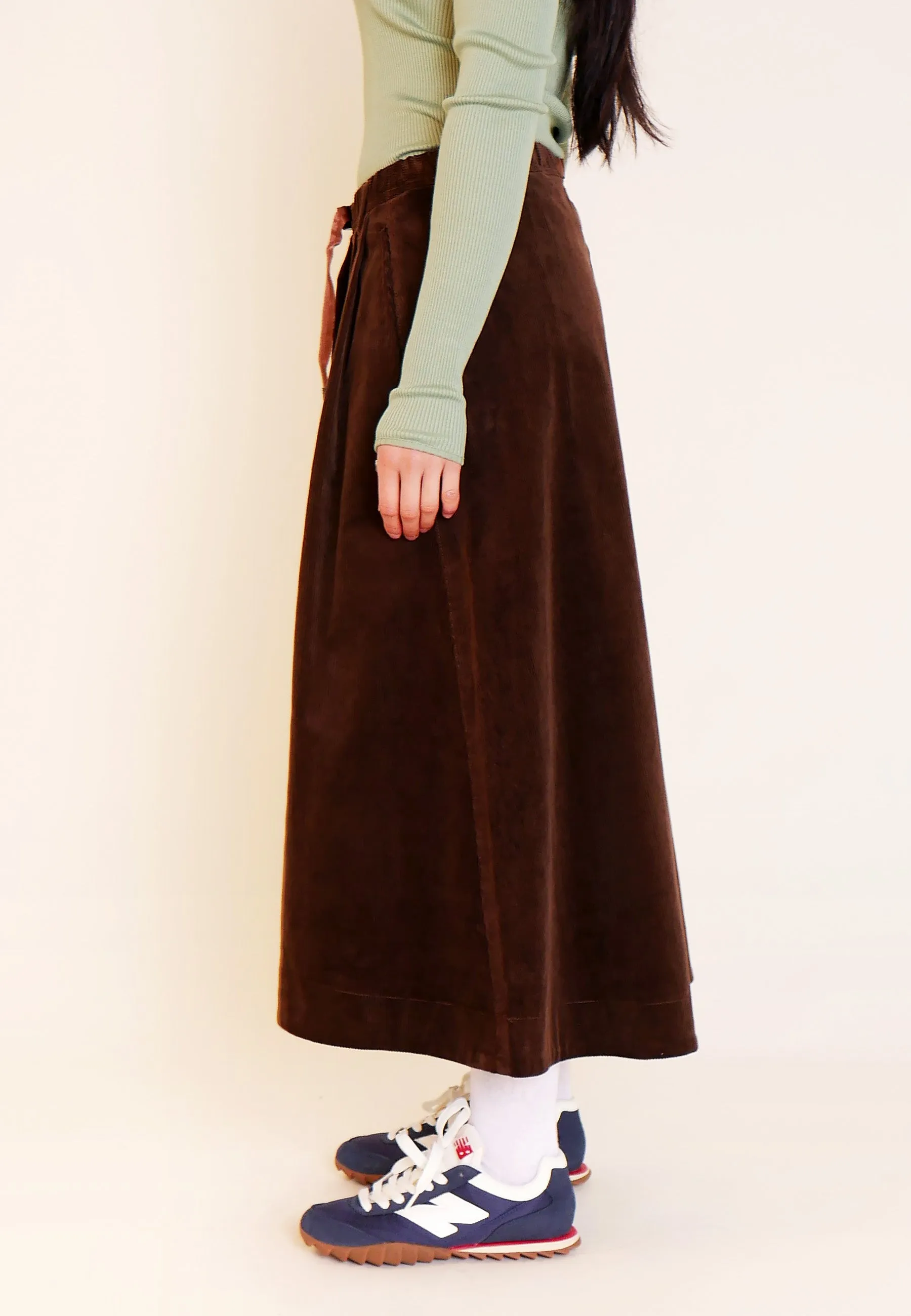 Corduroy Talecut Skirt - Dark Brown