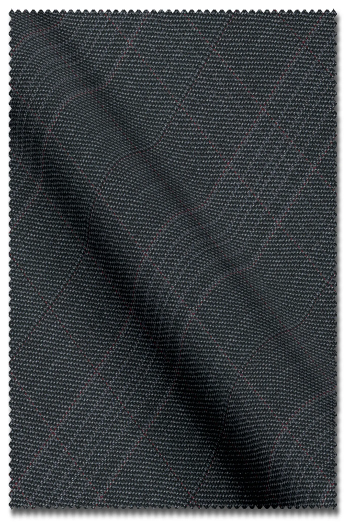 Custom Dark Grey Plaid Suit for Men