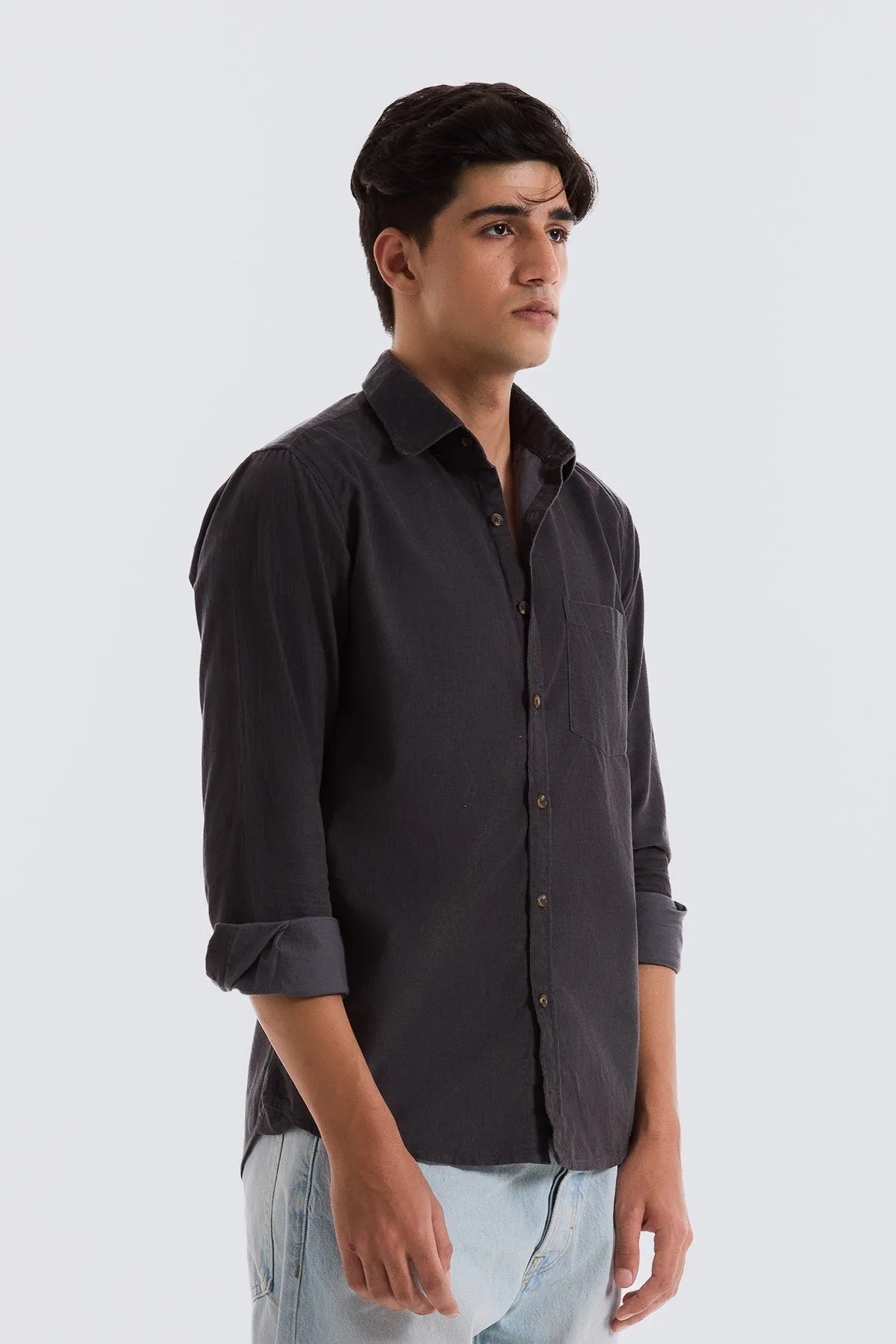 Dark Grey Corduroy Shirt