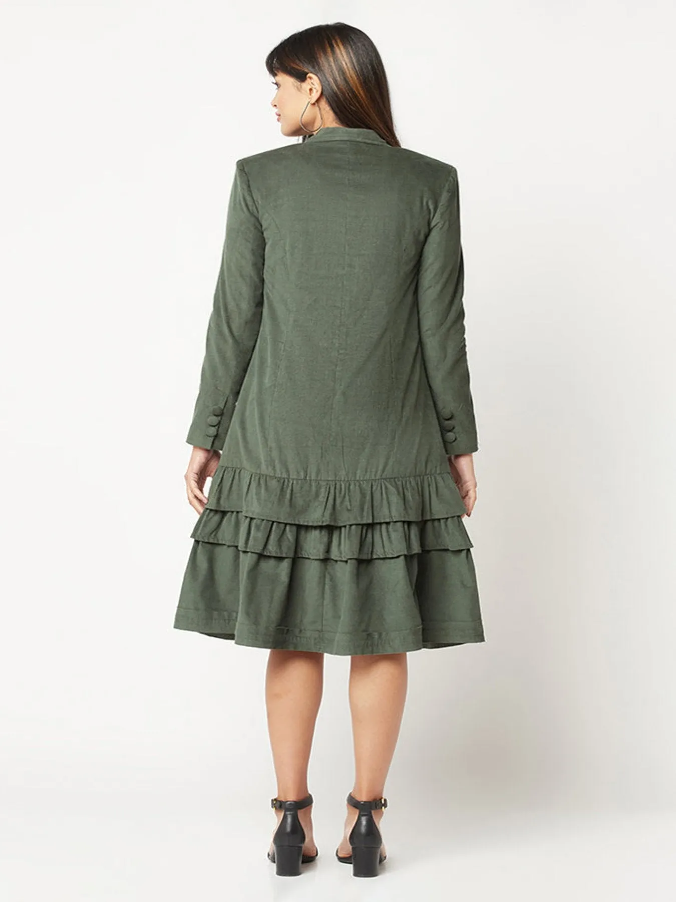 Deep Green Corduroy Dress