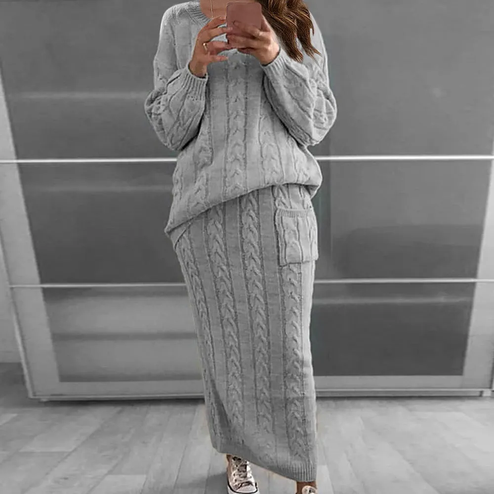 Diana Cable Knit Two Piece Set