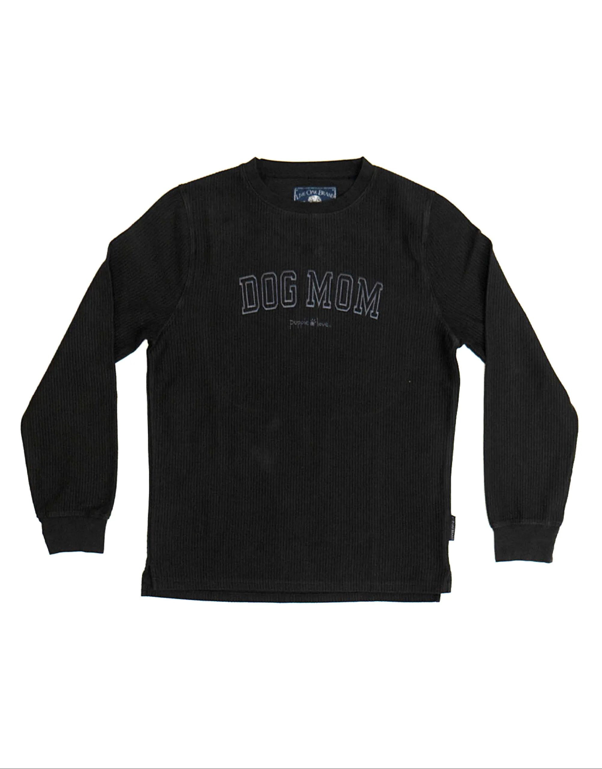 DOG MOM CORDUROY CREWNECK, CHARCOAL