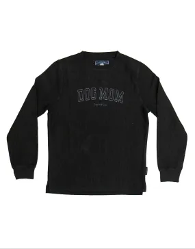 DOG MOM CORDUROY CREWNECK, CHARCOAL